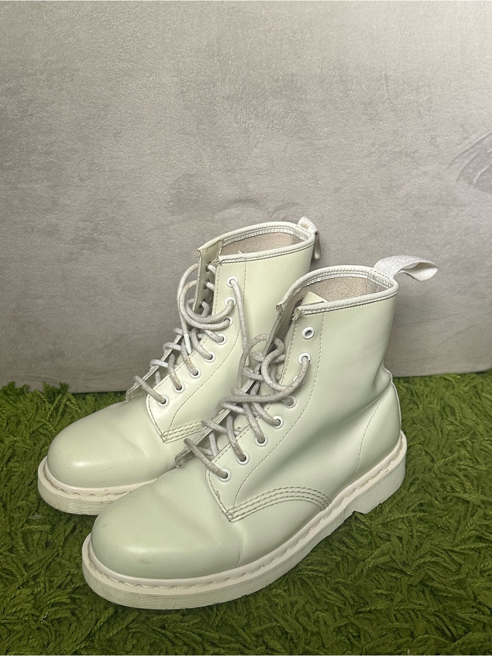 Dr. Martens 1460 white mono smooth leather boots
